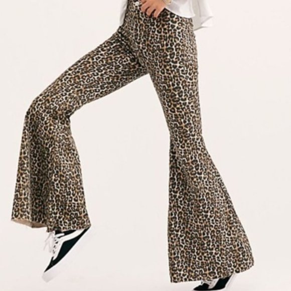 Free People Denim - FREE PEOPLE FLOAT ON FLARE CHEETAH JEANS 27
